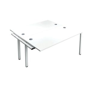 Jemini 2 Person Extension Bench Desk 1400x1600x730mm White/White KF808992