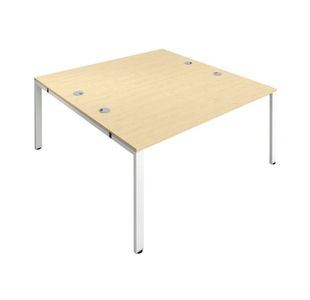 Jemini 2 Person Bench Desk 1400x1600x730mm Maple/White KF809067