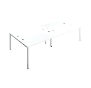 Jemini 4 Person Bench Desk 2800x1600x730mm White/White KF809111