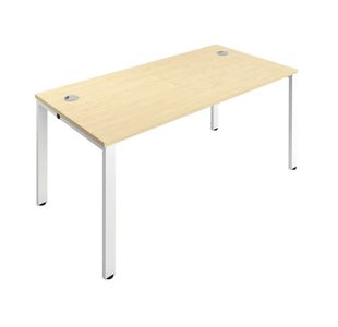 Jemini 1 Person Bench Desk 1600x800x730mm Maple/White KF809241