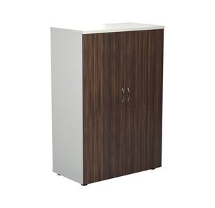Jemini Wooden Cupboard 800x450x1200mm White/Dark Walnut KF810292
