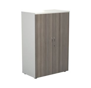 Jemini Wooden Cupboard 800x450x1600mm White/Grey Oak KF810476