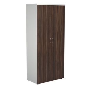 Jemini Wooden Cupboard 800x450x1800mm White/Dark Walnut KF810711