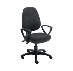 Astin Nesta Operator Chair with Fixed Arms 590x900x1050mm Charcoal KF810937