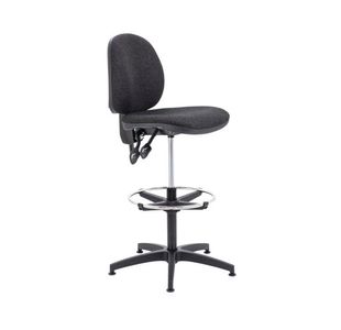 Arista Medium Back Draughtsman Chair 700x700x840-970mm Adjustable Footrest Charcoal KF815148