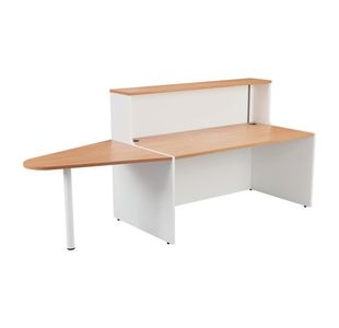 Jemini Reception Unit with Extension 1600x800x740mm Beech/White KF816401