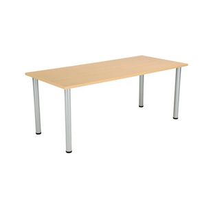 Jemini Rectangular Meeting Table 1800x800x730 Nova Oak/Silver KF816661