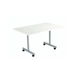 Jemini Rectangular Tilting Table 1200x800x720mm White/Silver KF816814