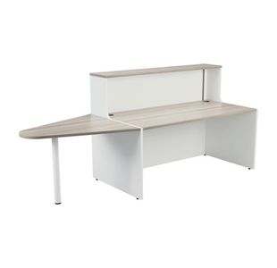 Jemini Reception Unit with Extension 1600x800x740mm Grey Oak/White KF818467