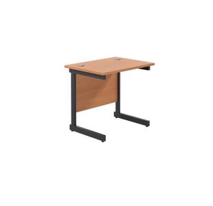 Jemini Rectangular Double Upright Cantilever Desk 800x600x730mm Beech/Black KF819479