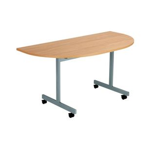 Jemini D-End Tilt Table 1400x800x720mm Beech/Silver KF822417