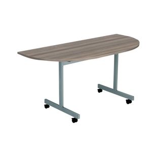 Jemini D-End Tilt Table 1400x700x720mm Dark Walnut/Silver KF822424