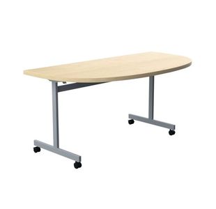 Jemini D-End Tilt Table 1400x700x720mm Maple/Silver KF822448
