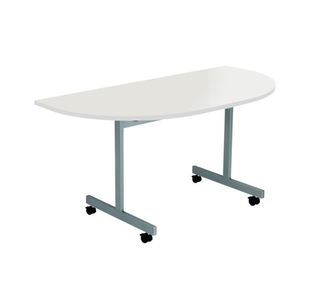 Jemini D-End Tilt Table 1400x700x720mm White/Silver KF822462