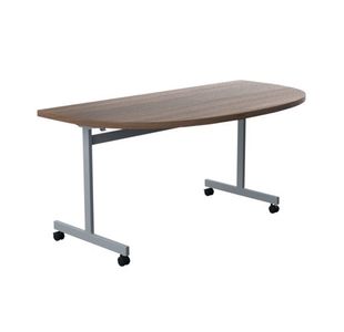 Jemini D-End Tilt Table 1600x800x720mm Dark Walnut/Silver KF822486