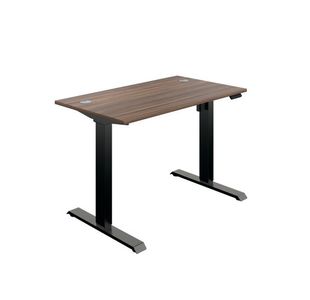Jemini Economy Single Motor Sit/Stand Desk 1200x800x735-1235mm Dark Walnut/Black KF822761