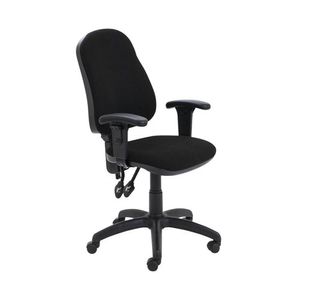 First Calypso Operator Chair with Adjustable Arms 640x640x985-1175mm Black KF822875