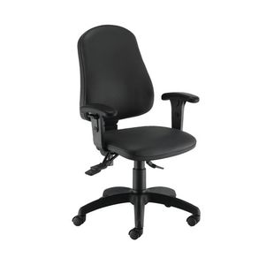 First Calypso Operator Chair with Adjustable Arms 640x640x990-1160mm Lumbar Polyurethane KF822929