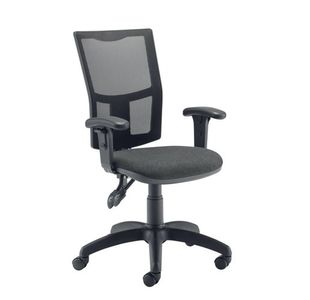 Jemini Medway High Mesh Back Operator Chair Adjustable Arms Charcoal KF822943