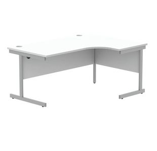 Astin Radial Right Hand SU Cantilever Desk 1600x1200x730mm Arctic White/Silver KF824176