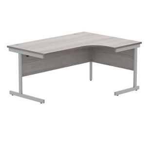 Astin Radial Right Hand SU Cantilever Desk 1600x1200x730mm Alaskan Grey Oak/Silver KF824213