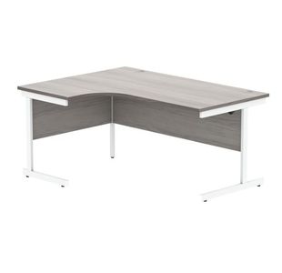 Astin Radial Left Hand SU Cantilever Desk 1600x1200x730mm Alaskan Grey Oak/Arctic White KF824220