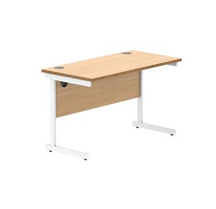 Astin Rectangular Single Upright Cantilever Desk 1200x600x730 Norwegian Beech/Arctic White KF824305