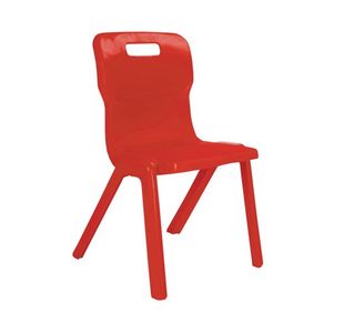 Titan One Piece Classroom Chair 435x384x600mm Red (Pack of 10) KF839132