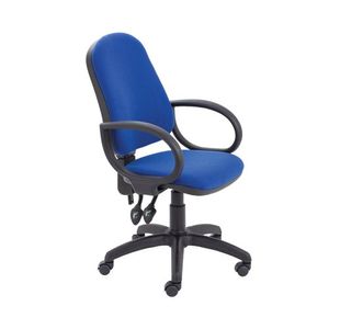 First High Back Operator Chair with Fixed Arms 640x640x985-1175mm Blue KF839243