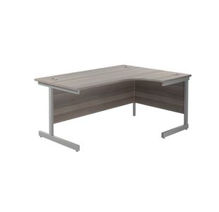 Jemini Radial Right Hand Single Upright Desk 1800x800-1200x730mm Grey Oak/Silver KF846017