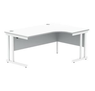 Polaris Right Hand Radial DU Cantilever Desk 1600x1200x730mm Arctic White/White KF882359