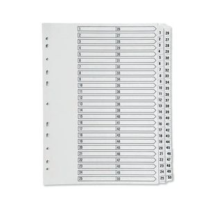 Q-Connect 1-50 Index Multi-Punched Reinforced Board Clear Tab A4 White KF97057