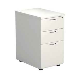 First 3 Drawer Desk High Pedestal 404x600x730mm White KF98511