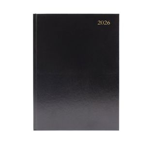 5 Star Desk Diary 2 Day Per Page A5 Black 2026 KFA52BK26