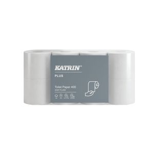 Katrin Plus 2-Ply Toilet Paper Roll Easyflush White 400 Sheets (Pack of 40) 96039