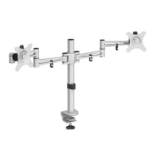 Luna double flat screen monitor arm - silver