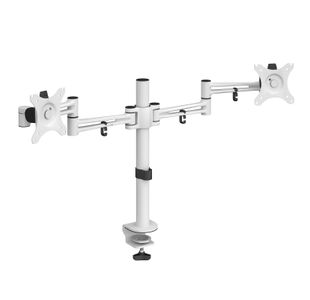 Luna double flat screen monitor arm - white