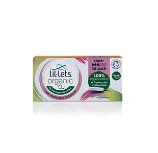 Lil-Lets Organic Non-Applicator Tampons Super x16 (Pack of 12) 90ORGSUP16
