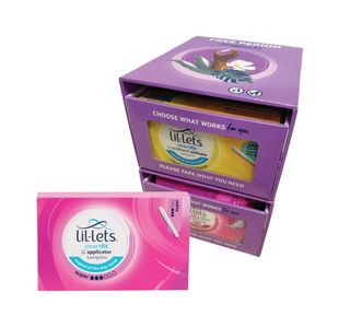Lil-Lets Cardboard Applicator Tampons Super x12 (Pack of 24) + FOC Dispenser