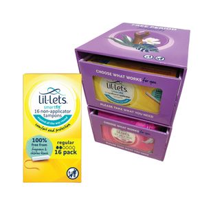 Lil-Lets Non-Applicator Tampons Regular x16 (Pack of 6) + FOC Dispenser