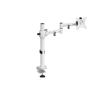 Luna single flat screen monitor arm - white