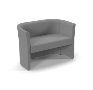 Luxe fabric double tub chair in Grey