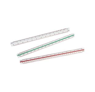 Linex Triangular Scale Rule 1:1 1:20-125 30cm White 311 LXH