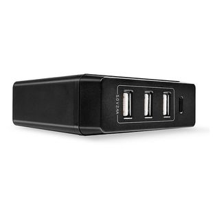 Lindy 4 Port USB Type C and A Smart Charger Power Delivery 72W Black 73329