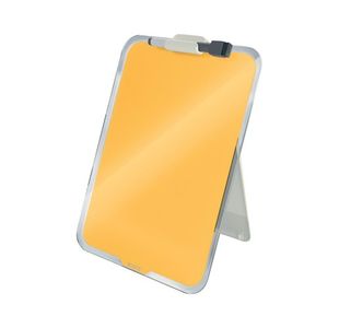 Leitz Cosy Glass Drywipe Desktop Easel Whiteboard Warm Yellow 39470019