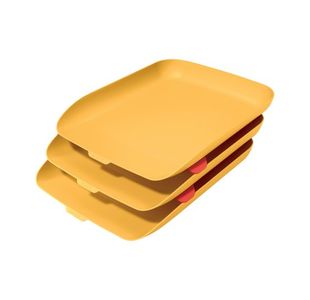 Leitz Cosy Letter Tray A4 Warm Yellow (Pack of 3) 53582019