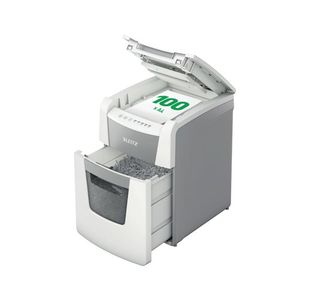 Leitz IQ Autofeed Office 100 Micro-Cut P-5 Shredder White 80121000