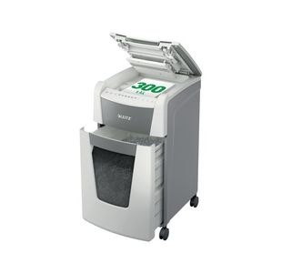 Leitz IQ Autofeed Office 300 Micro-Cut P-5 Shredder White 80161000