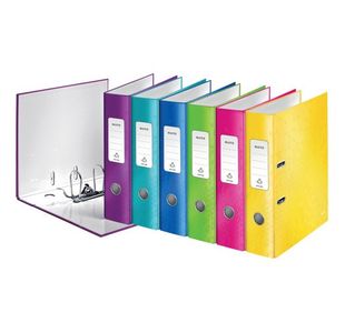 Leitz Wow 180 Lever Arch File 80mm A4 Assorted (Pack of 10) 10051099