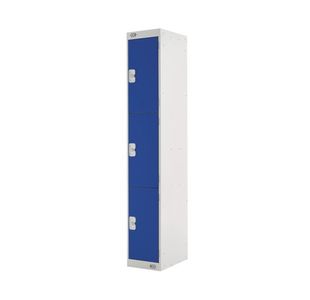 Three Compartment Locker 300x300x1800mm Blue Door MC00013